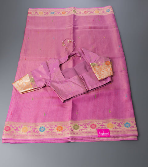 Lavender Linen Tissue Saree