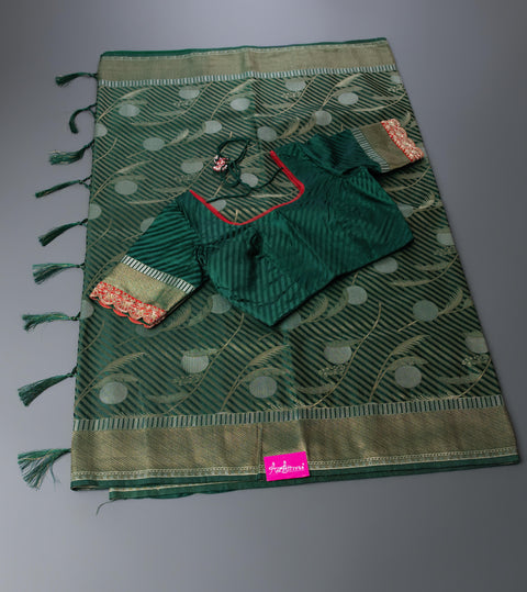 Green Semi Silk Saree
