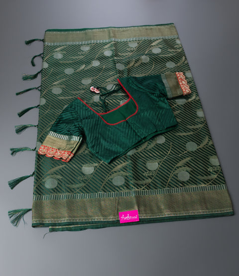 Green Semi Silk Saree