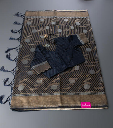 Black Semi Silk Saree