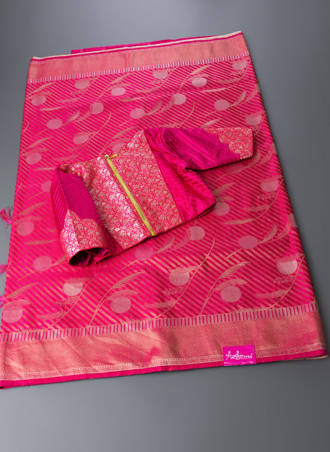 Pink Semi Silk Saree