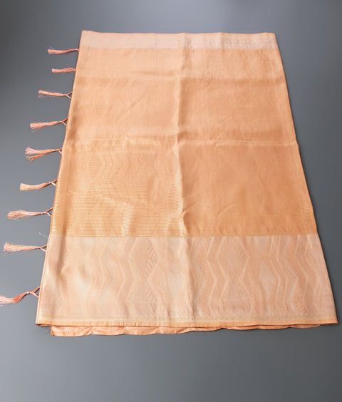 Light Orange Semi Silk Saree