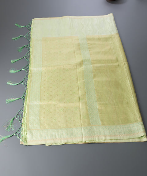 Light Green Semi Silk Saree