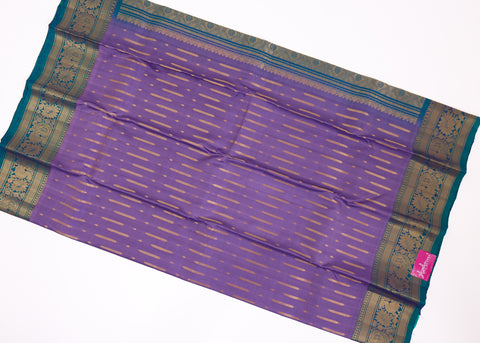 Lavender & Sea Green Border Kanchipattu Saree