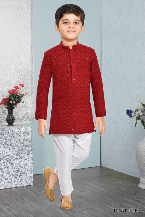 Red boys Kurta Set