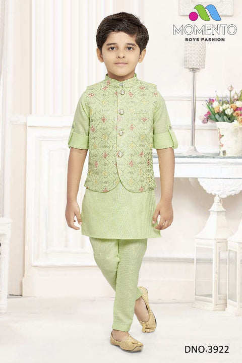 Pista Green boys Kurta Set