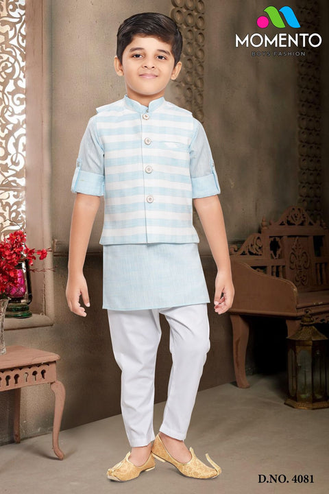 Blue stripes boys Kurta Set