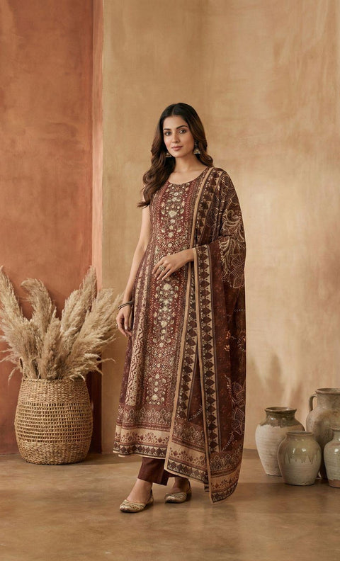 Black Crepe Anarkali Set