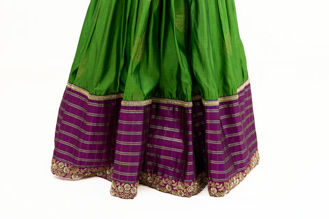 Green and Purple Kanjivaram Half Saree