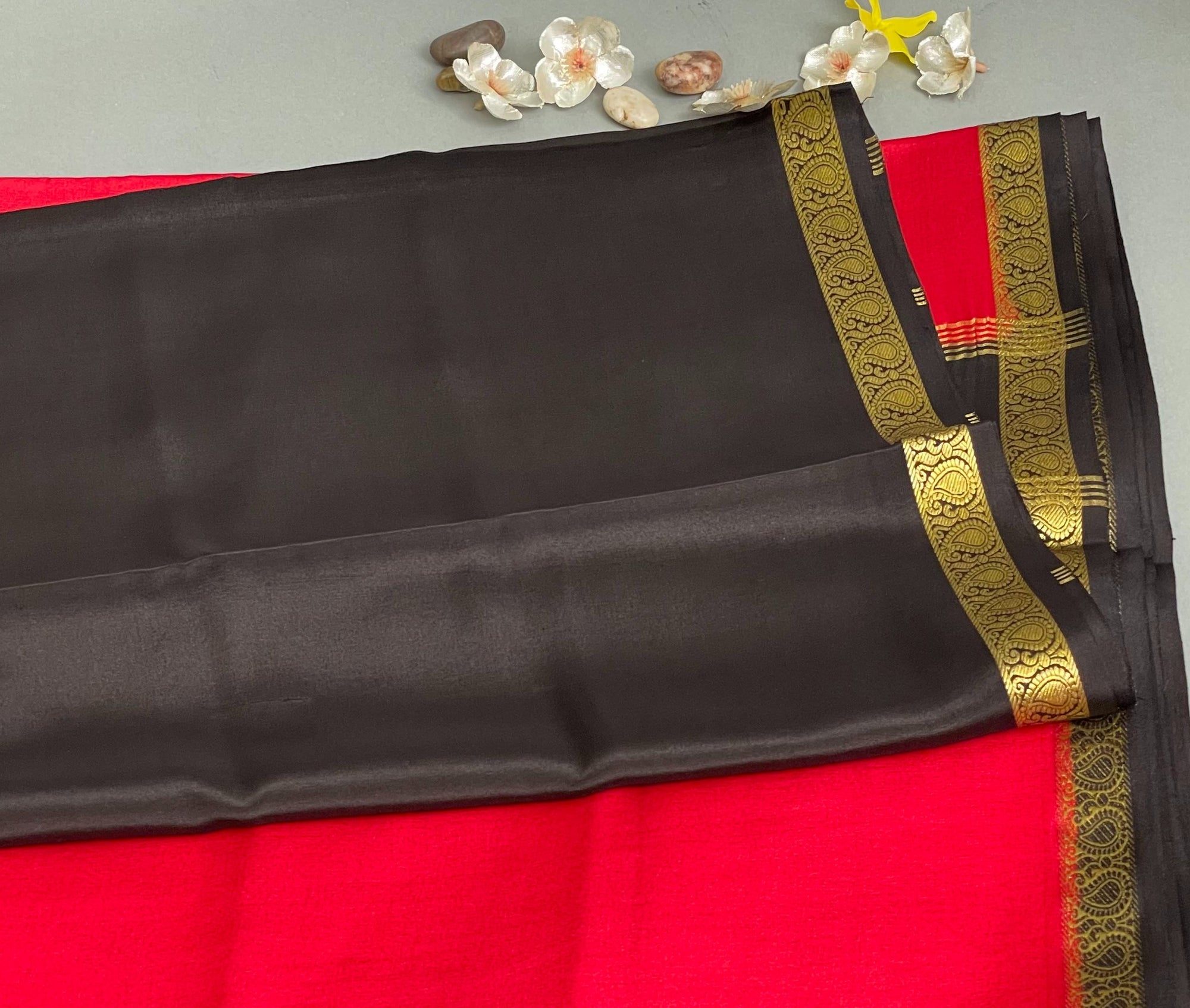 Festive Wear Printed Black Mysore silk saree, 6.3 m (with blouse piece) at  Rs 5000/piece in Bengaluru