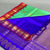 Gadwal Saree- Turquoise, Purple and Red W/ Gold Zari (Attached Blouse Material)