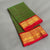 Gadwal Saree- Green and Red W/ Gold Zari (Attached Blouse Material)