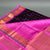 Gadwal Saree- Black and Pink checked pattern W/ Gold Zari (Attached Blouse Material)
