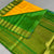 Gadwal Saree- Mustard Yellow and Green W/ Gold Zari (Attached Blouse Material)
