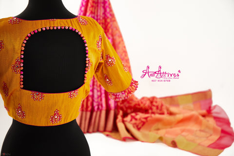 Pink Banarasi Saree In Georgette With Weaved geometricJaal With Designer Blouse