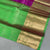 Venkatgiri Saree- Purple and Green W/ Gold & Silver Zari (Attached Blouse Material)