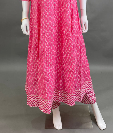 Pink and White Kurta & Pant Set