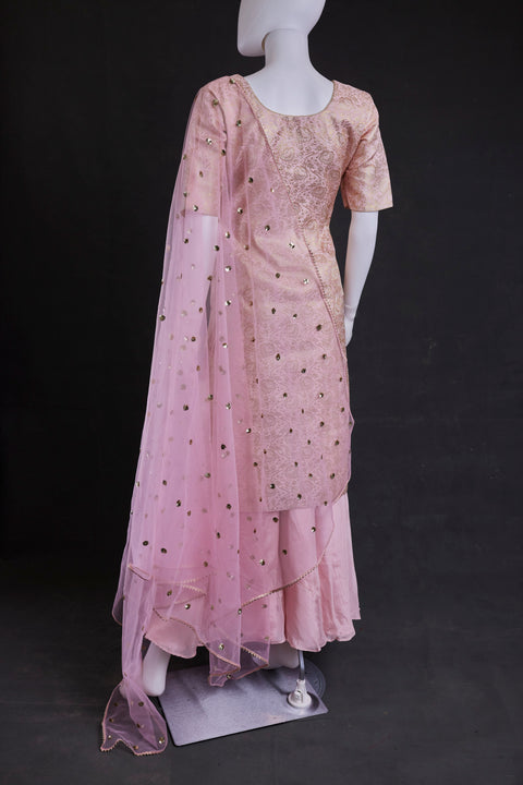 Baby Pink Kurta ,skirt palazzo with duppata