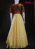 Yellow & Red Chinnon  gown