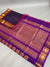 Gadwal Saree- Deep Navy-Blue and Maroon W/ Gold Zari (Attached Blouse Material)