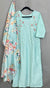 Turquoise Straight Kurti With Floral Dupatta