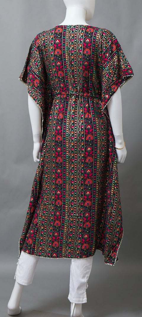Navy Blue Kaftan Straight Kurti
