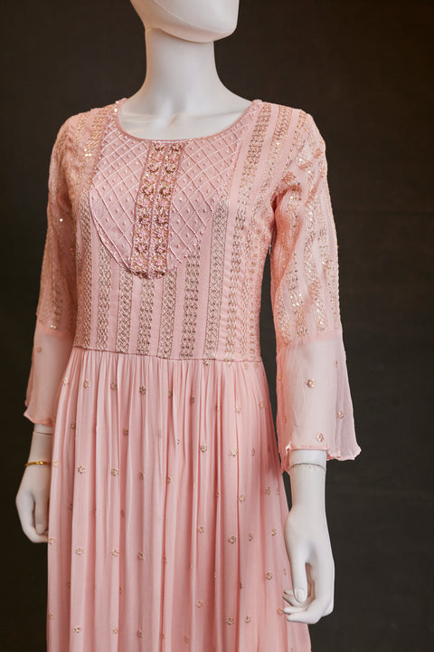 Pink Georgette Gown