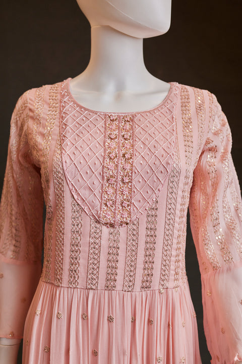 Pink Georgette Gown