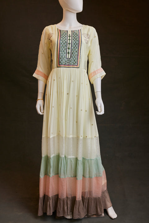 White Georgette Gown