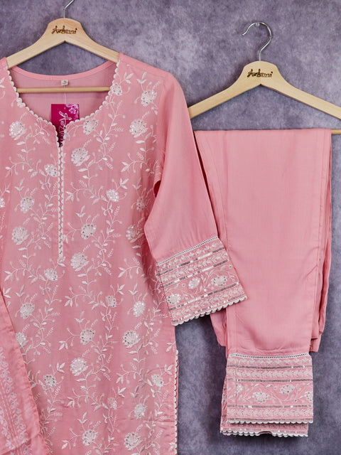 Pink Kurta, Pants & Dupatta set