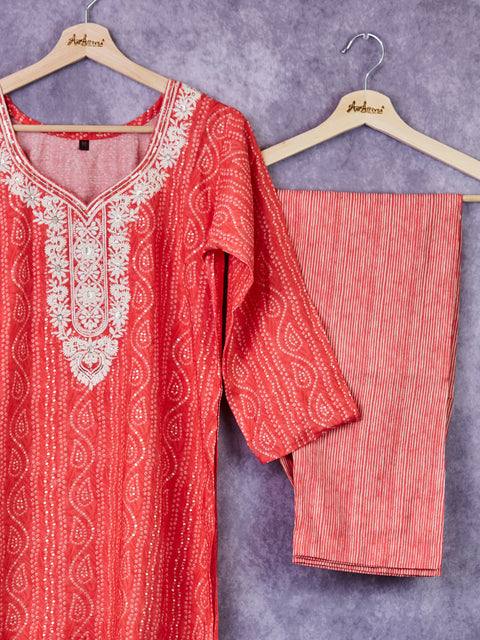Pink Kurta, Pants and Dupatta set