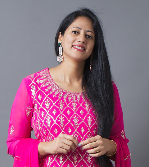 Pink Kurta, Pant and Dupatta set