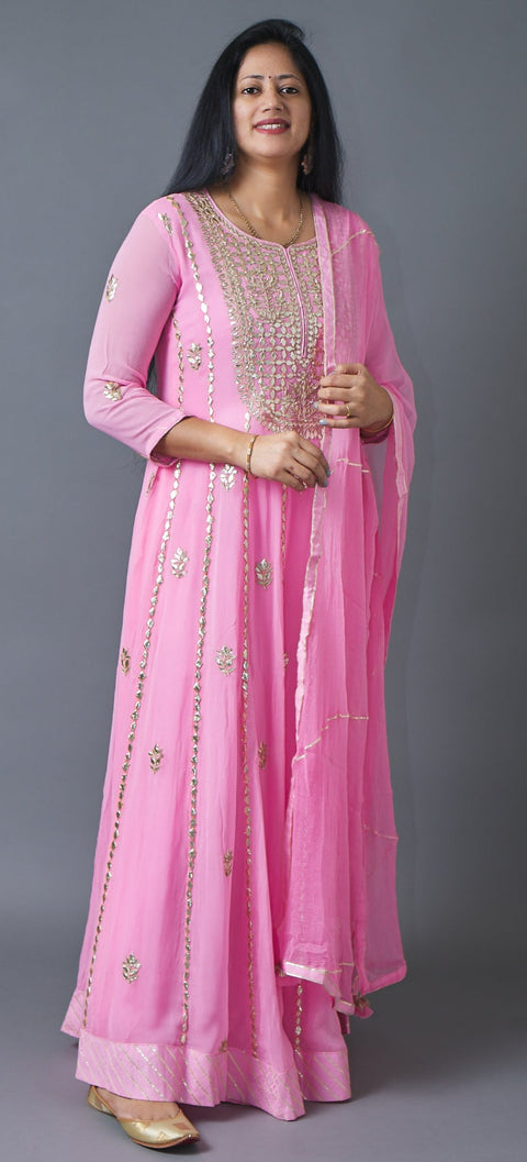 Pink Kurta, Pant and Dupatta set