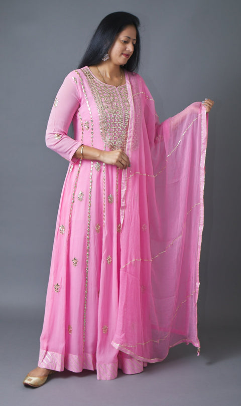 Pink Kurta, Pant and Dupatta set
