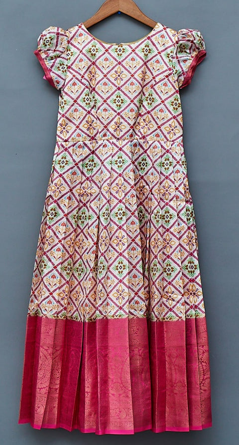 White and pink with Patola print