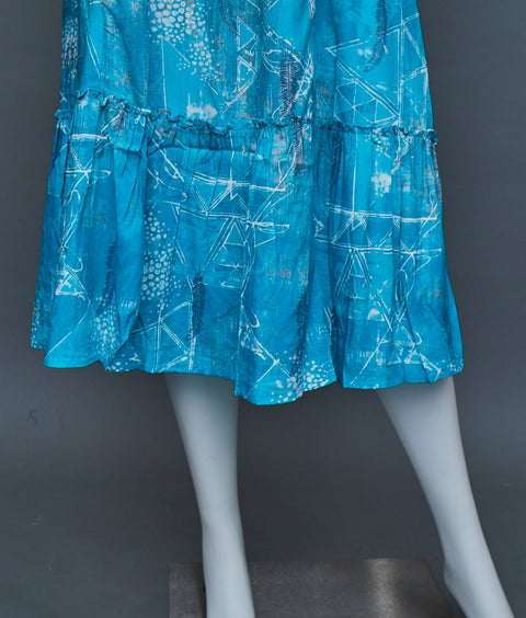 Blue White A-Line Kurti