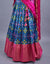 Blue and Pink Semi Silk based Fabric with Patola print Half saree with Georgette dupatta