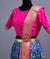 Blue and Pink Semi Silk based Fabric with Patola print Half saree