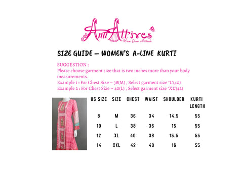 Pink A-Line Kurti