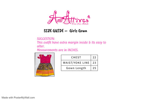 Pink and Lavender Pattu Kids-dress
