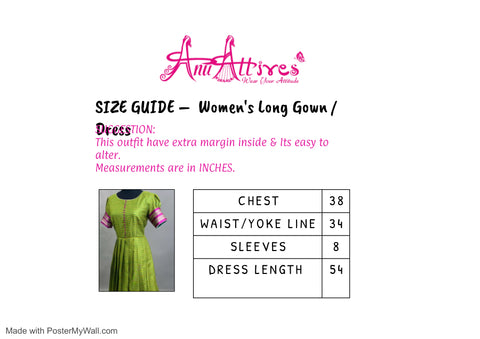 Green Purple Banaras Gown