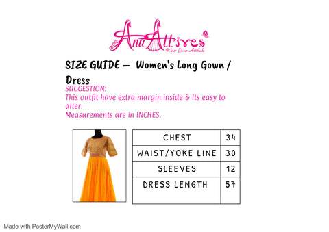 Mustard Pure Silk Traditional Gown