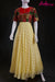 Yellow & Red Chinnon  gown
