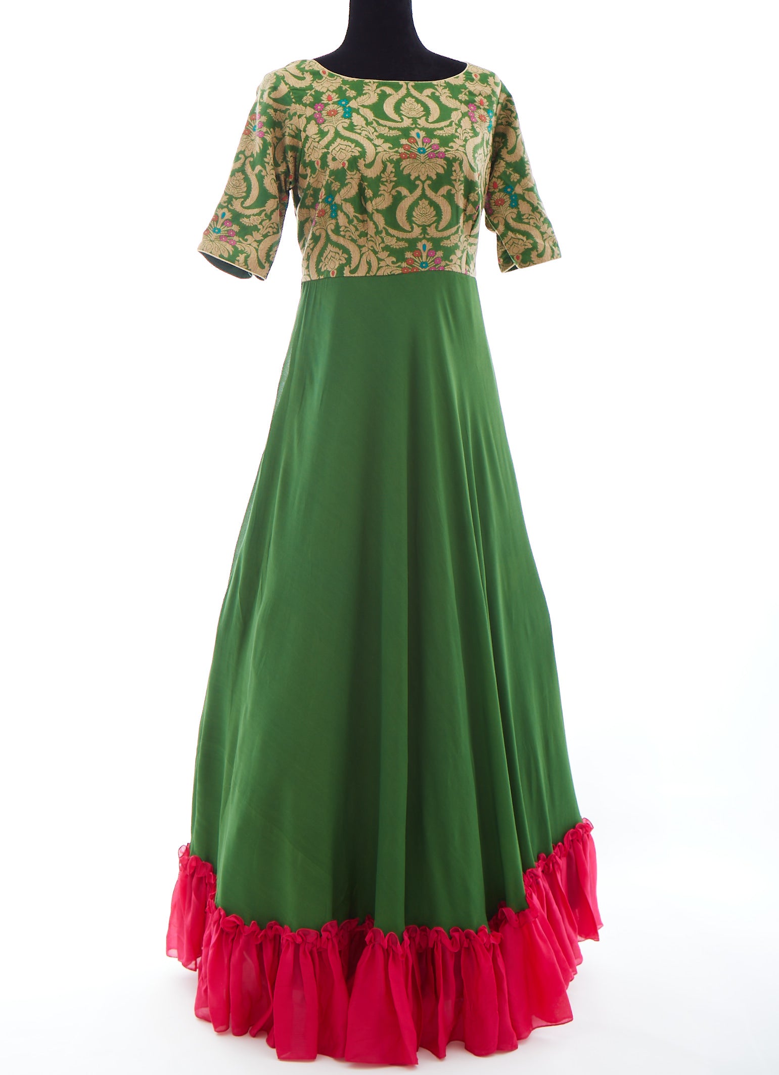 Buy Shyam Narayan Prasad Green Brocade Lehenga And Zardozi Work Blouse Set  Online | Aza Fashions