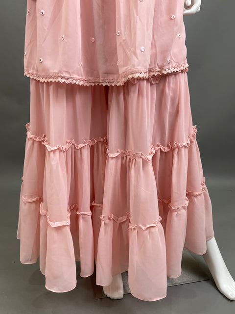 Pink top and Flare pant