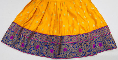 Blue and Yellow kids lehengas