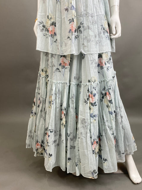 Blue Top and Sharara pant set