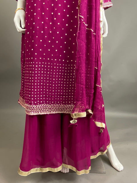 Rani Pink Kurta, Pant and Dupatta set