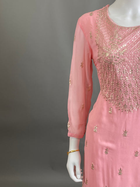 Peach Kurta, Pant and Dupatta set