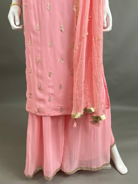 Peach Kurta, Pant and Dupatta set